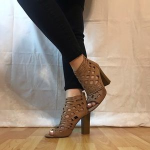 Hot Kiss Pink Velvet Peep Toe Heels